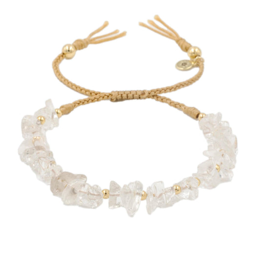 Calypsos Island Boutique Bracelet Ava – Clear Quartz Macrame Bracelet