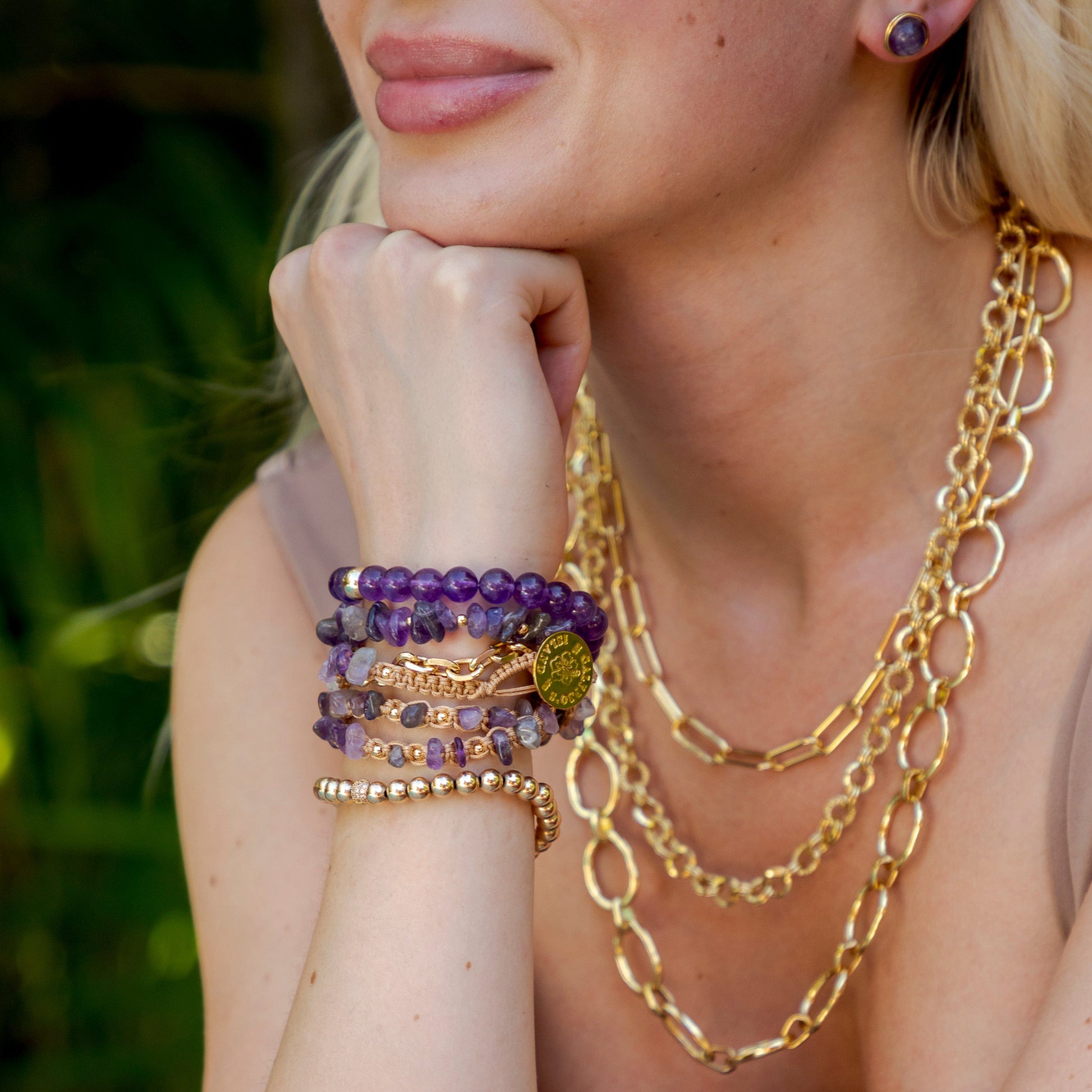 Calypsos Island Boutique Bracelet Cassia - Amethyst Macrame Bracelet