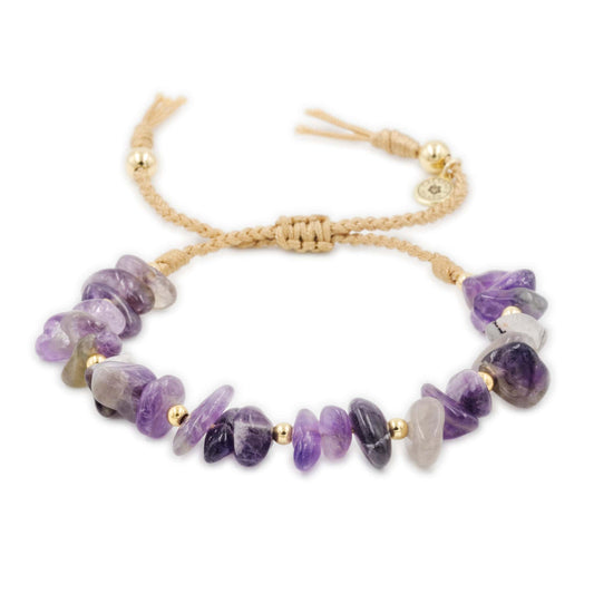Calypsos Island Boutique Bracelet Cassia - Amethyst Macrame Bracelet