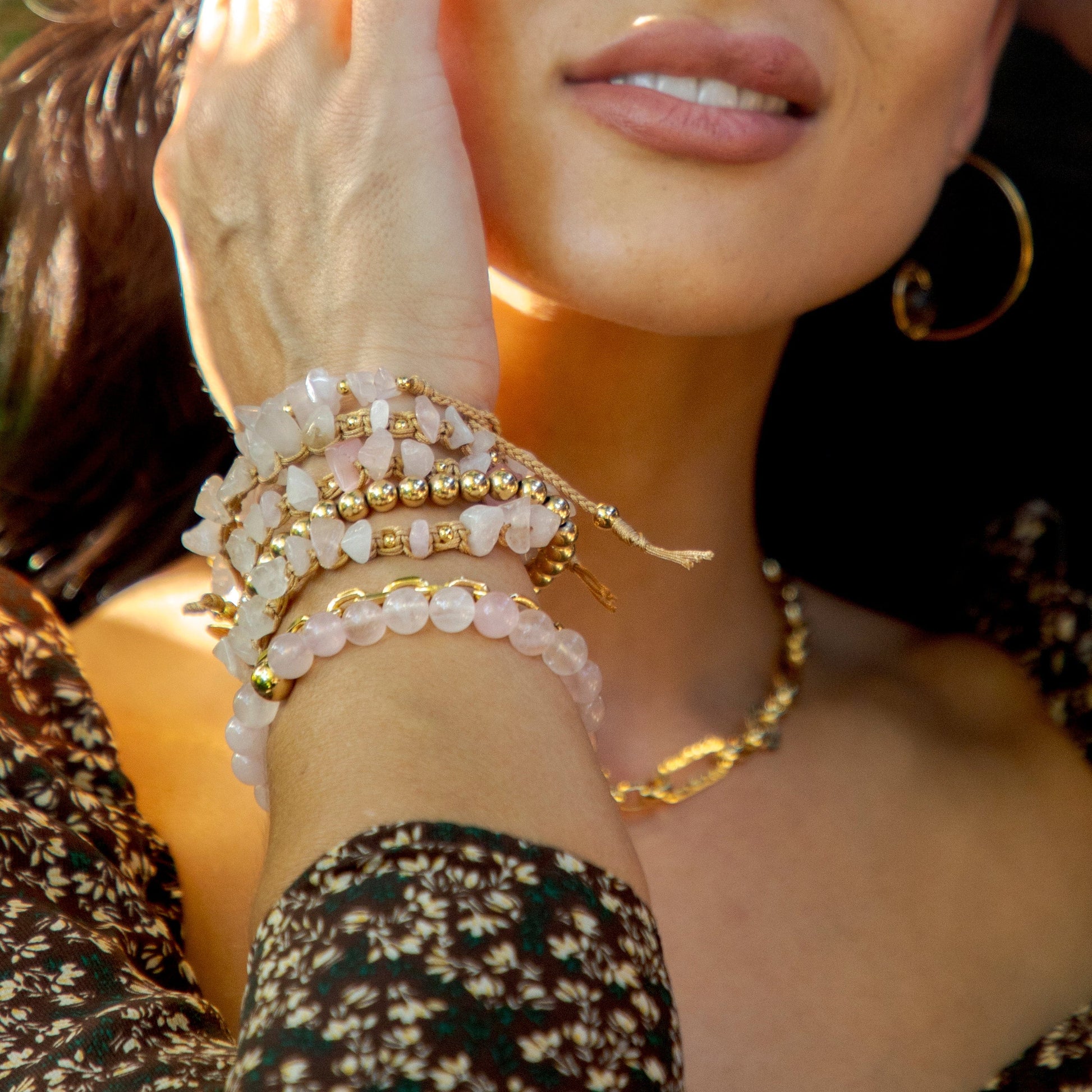 Calypsos Island Boutique Bracelet Felicity – Rose Quartz Beaded Bracelet