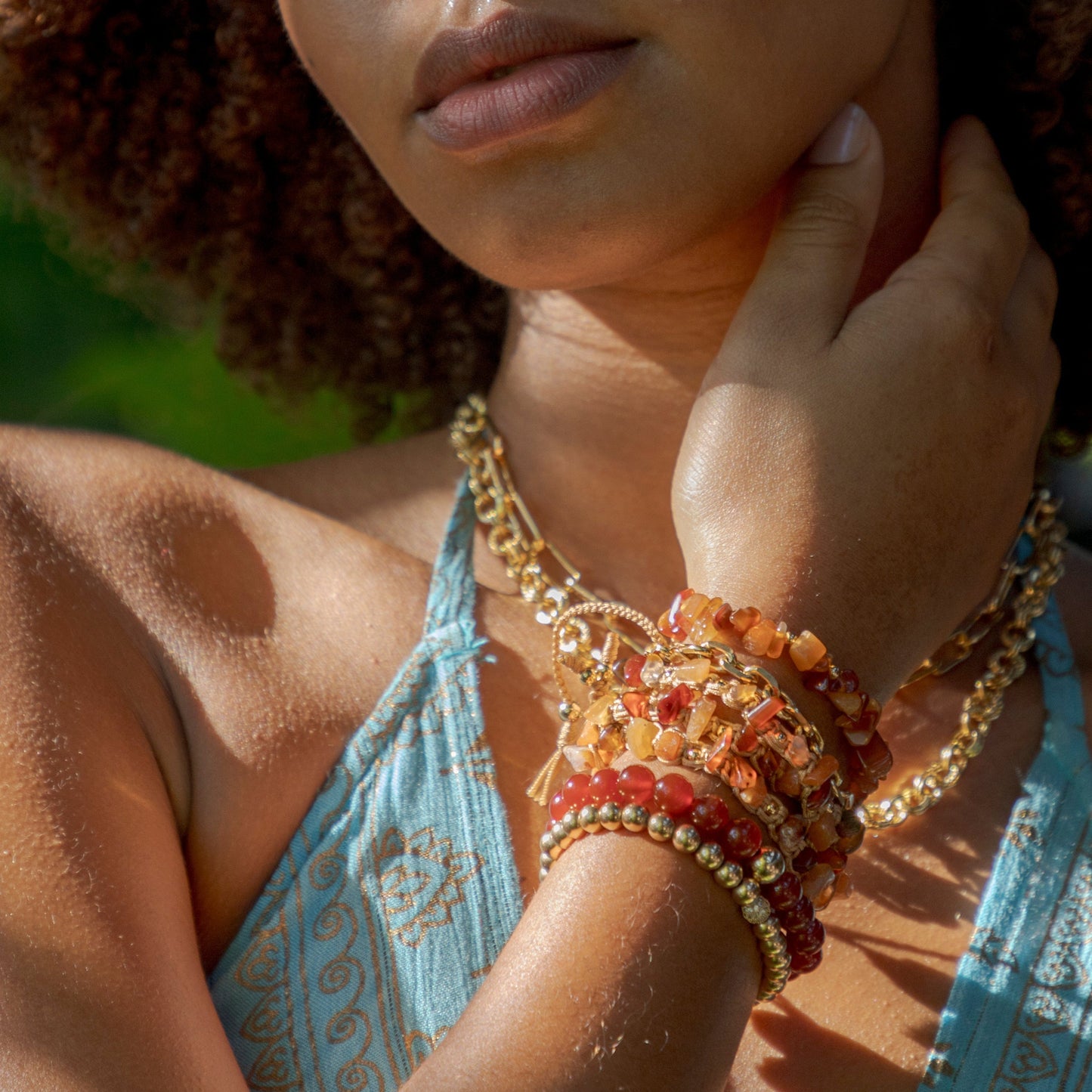 Calypsos Island Boutique Bracelet Hestia  - Carnelian Macrame Bracelet