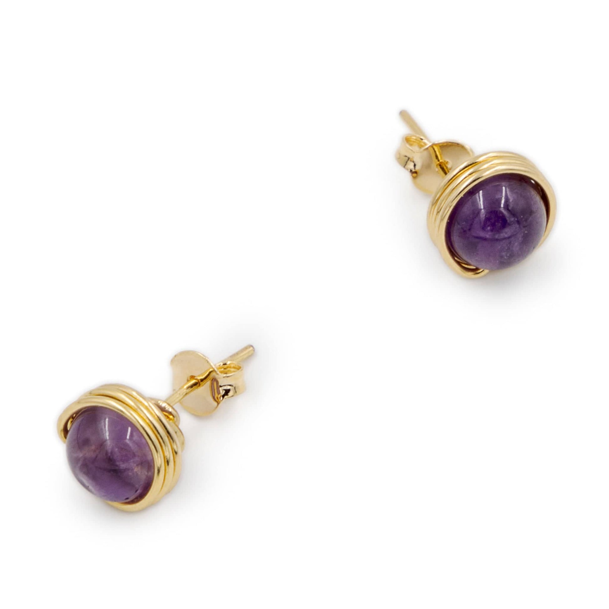 Calypsos Island Boutique Earrings Iris - Amethyst Beaded Earrings