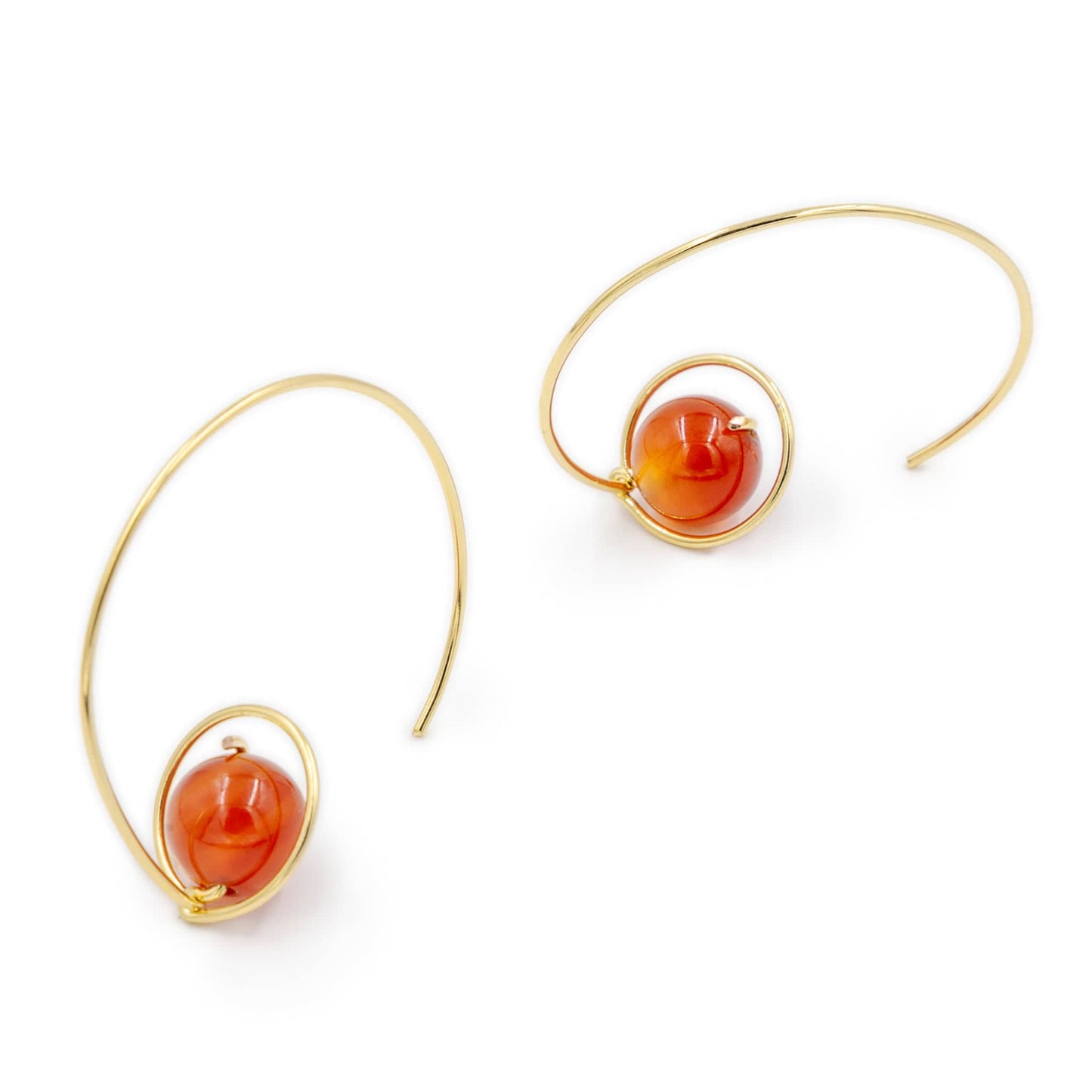 Calypsos Island Boutique Earrings Mars – Carnelian Beaded Hoop Earring