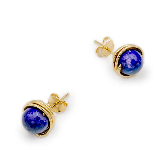 Calypsos Island Boutique Earrings Sky – Lapis Lazuli Beaded Earring