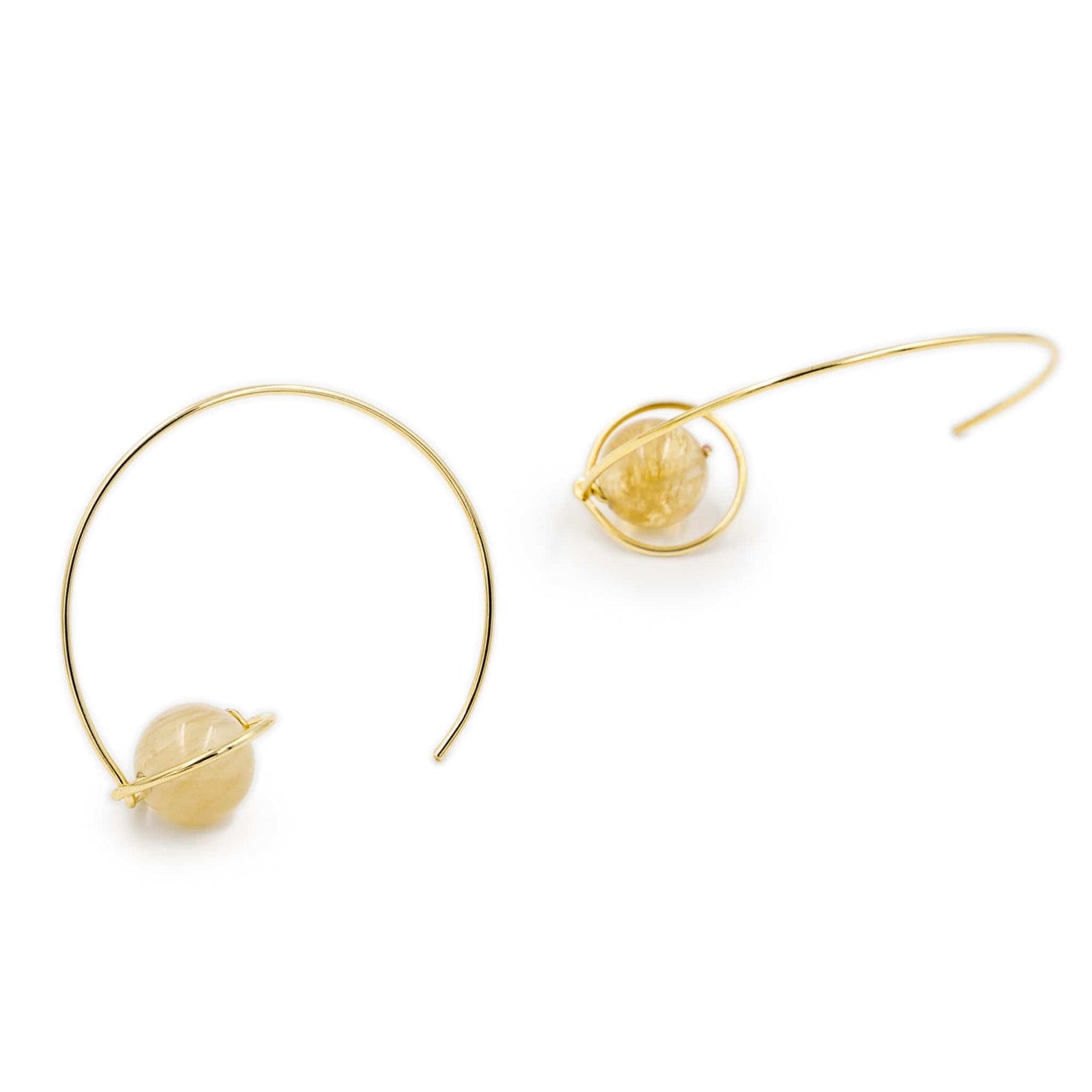 Calypsos Island Boutique Earrings Sol – Citrine Beaded Hoop Earring