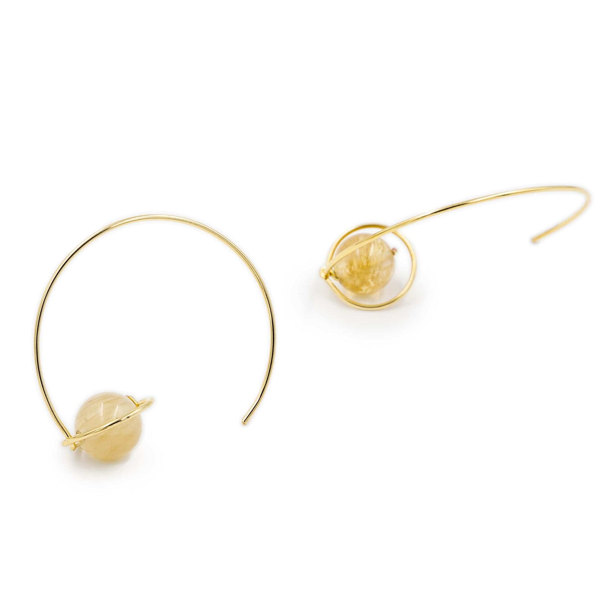 Calypsos Island Boutique Earrings Sol – Citrine Beaded Hoop Earring