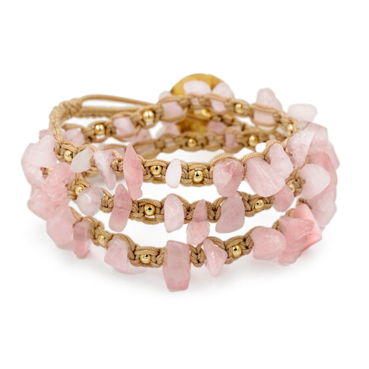 Calypsos Island Boutique Wrap Azalea - Rose Quartz Macrame Wrap