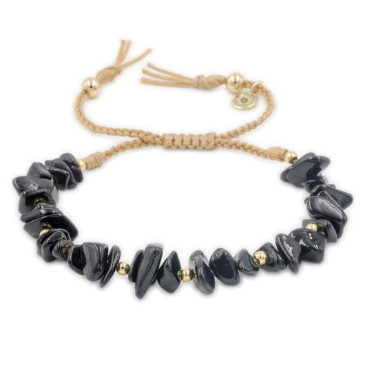 Calypsos Island Boutique Bracelet Layla  - Black Onyx Macrame Bracelet