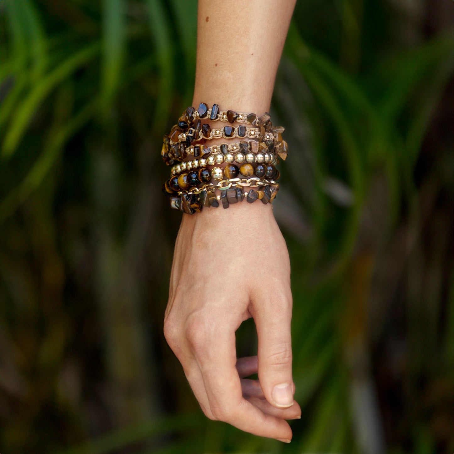 Calypsos Island Boutique Bracelet Sienna – Tiger’s Eye Macrame Bracelet