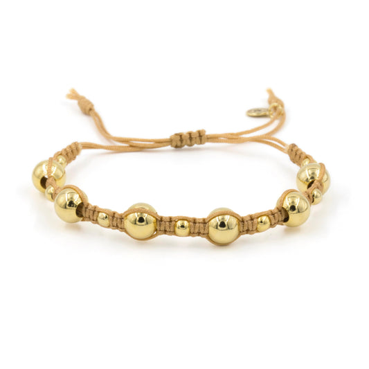 Calypsos Island Boutique Bracelet St. Kitts – Gold Globes Macrame Bracelet