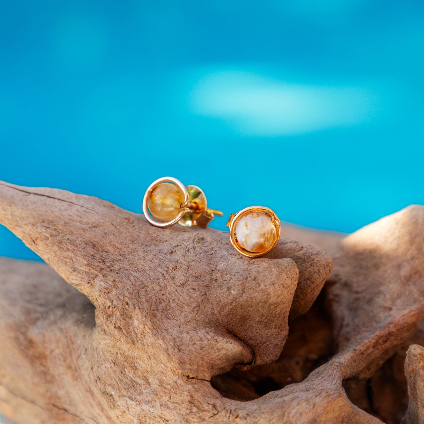 Calypsos Island Boutique Earrings Leora – Citrine Beaded Earring