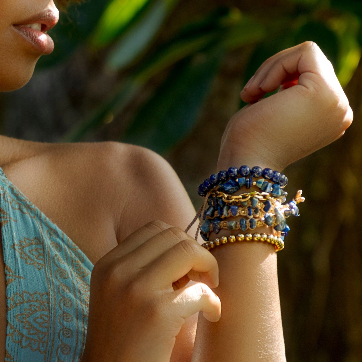 Calypsos Island Boutique Wrap Kehlani – Lapis Lazuli Macrame Wrap